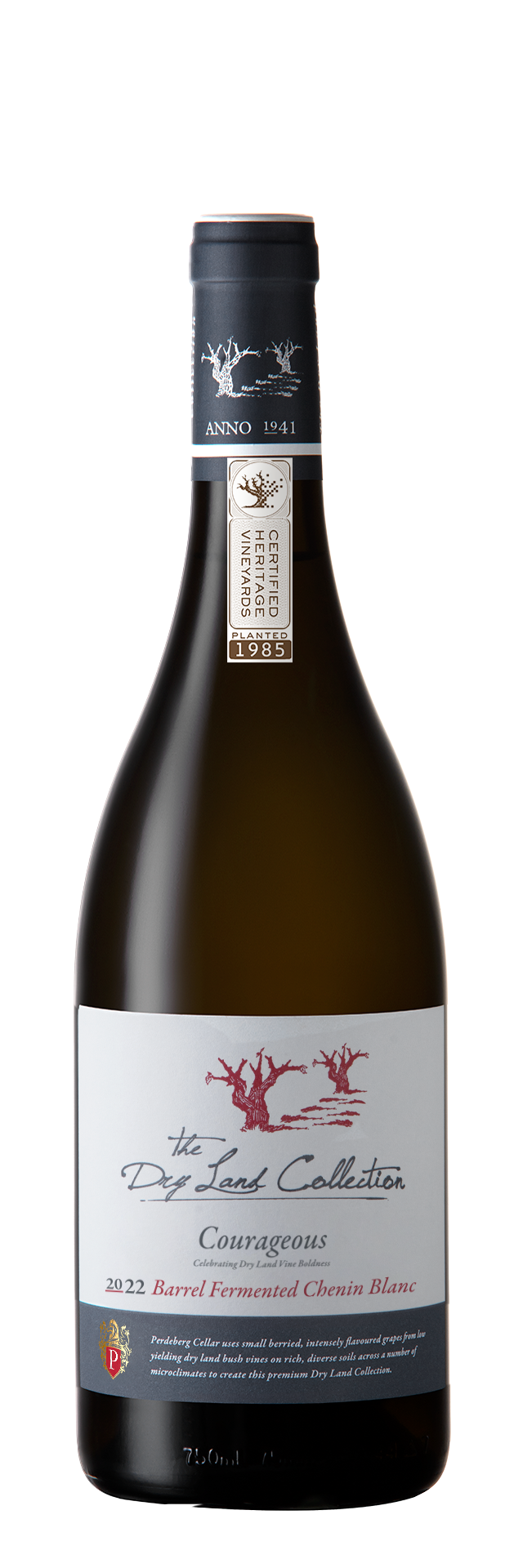 Perdeberg The Dry Land Collection Courageous Barrel Fermented Chenin Blanc label