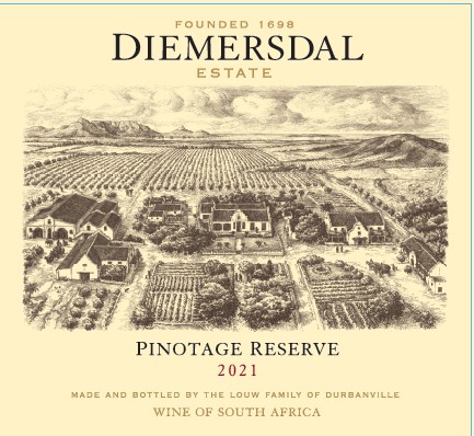 Diemersdal Pinotage Reserve label