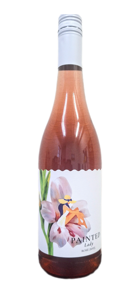 Painted Lady Rosé label